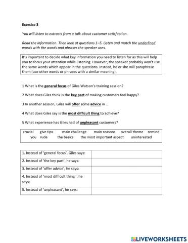 IE2, Unit 1, Listening, Exercise 3