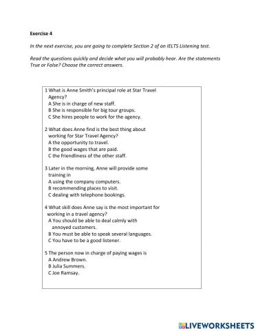 IE2, Unit 1, Listening, Exercise 4