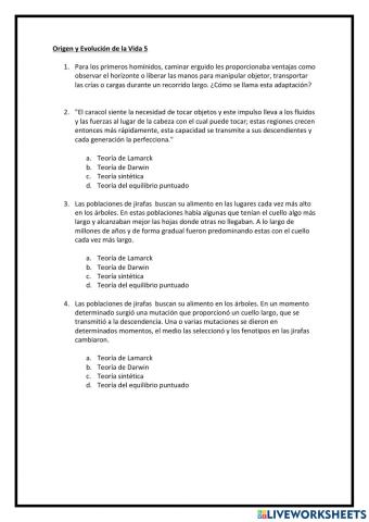 Origen y evolución de la vida 5