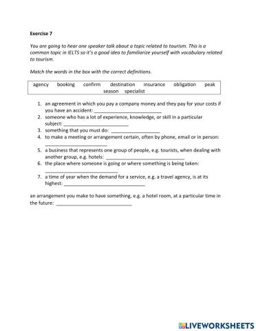 IE2, Unit 1, Listening, Exercise 7