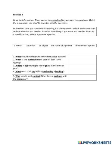 IE2, Unit 1, Listening, Exercise 8