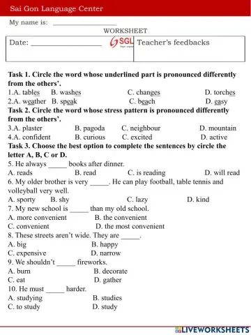 Test 1 English 6