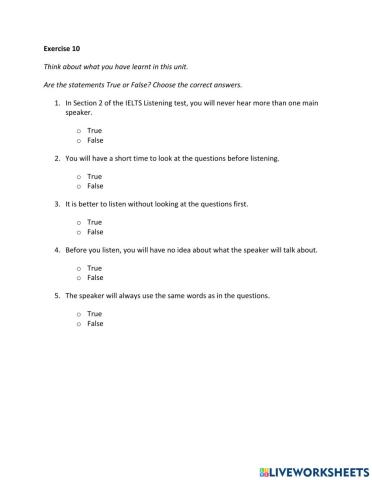 IE2, Unit 1, Listening, Exercise 10