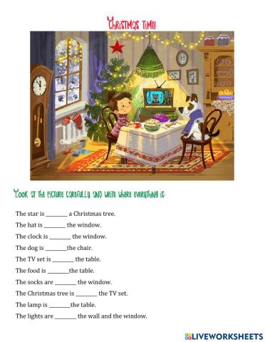 Christmas time - prepositions of place