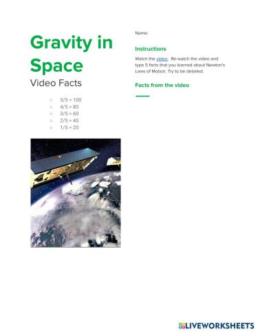 Gravity in Space Video 5 Facts