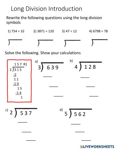 Long Division Intro