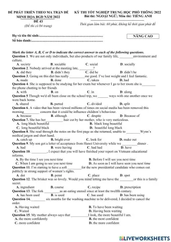 ĐỀ TN số 43-2022T