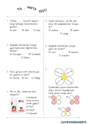 03-13. Hafta Testi