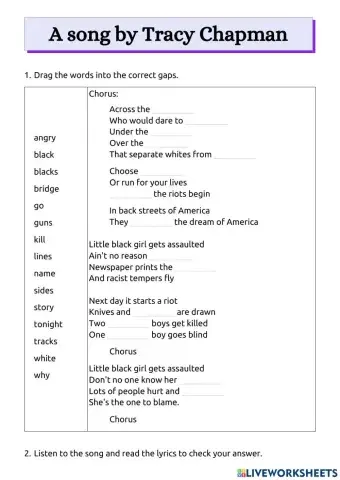 A song by Tracy Chapman