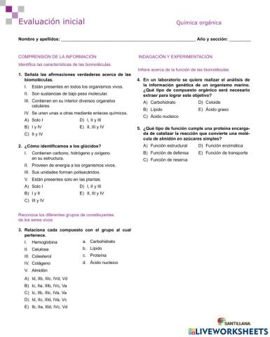 BioMoléculas Orgánicas