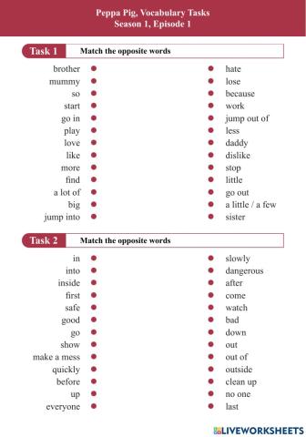 Peppa Pig, Season 1, Episode 1, Tasks 1-2