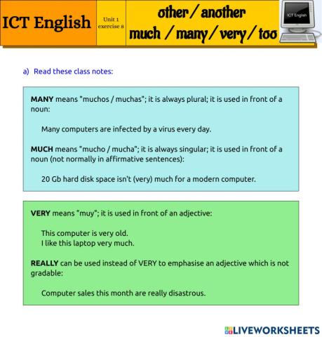 ICT 1.8 - Other another much many very too