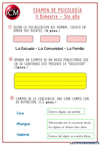 EXAMEN DE PSICOLOGIA IIB