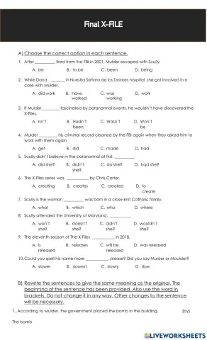 Final test X-files series