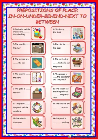 Prepositions of place