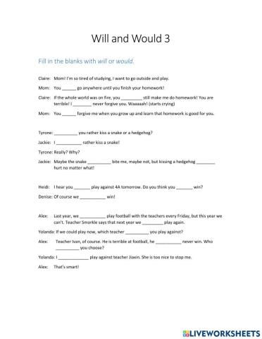 Will and Would 3