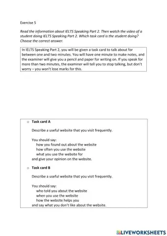 IE3, Unit 1, Speaking, Exercise 5
