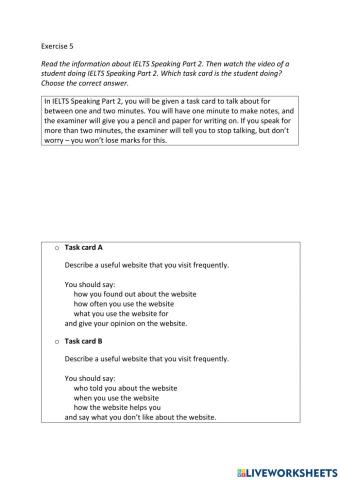 IE3, Unit 1, Speaking, Exercise 5