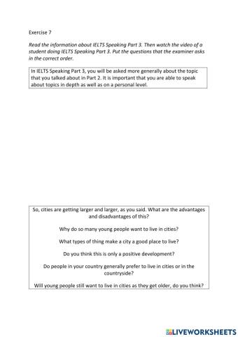 IE3, Unit 1, Speaking, Exercise 7