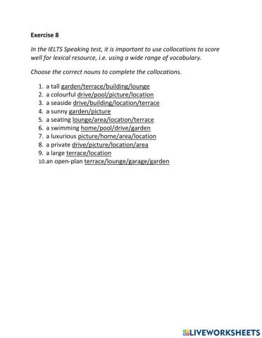 IE2, Unit 1, Speaking, Exercise 8