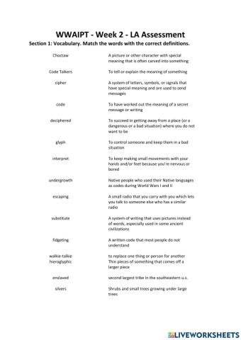 WWAPT - Week 2 - LA Assessment