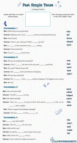 Past Simple Listening