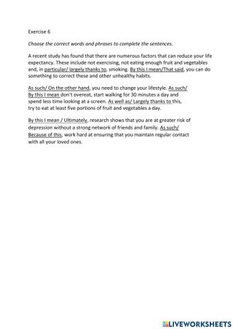 IE3, Unit 2, Grammar and Vocabulary, Exercise 6