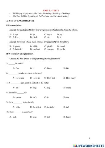 FP6.Unit 3 Wild life