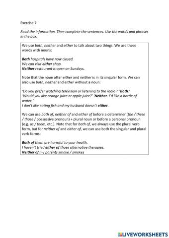 IE3, Unit 2, Grammar and Vocabulary, Exercise 8