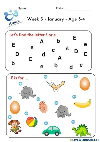 Week 3- January - Age 3-4