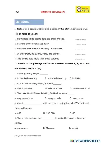 Ta7 semester 1 review- 1