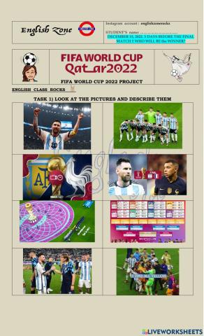 World Cup 2022 into the finals. English Zone Rocks