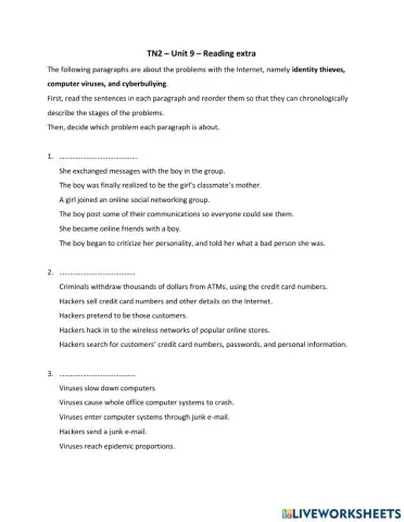 TN2 - Unit 9 - Extra reading