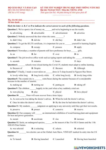 ĐỀ TN số 52-2022TN