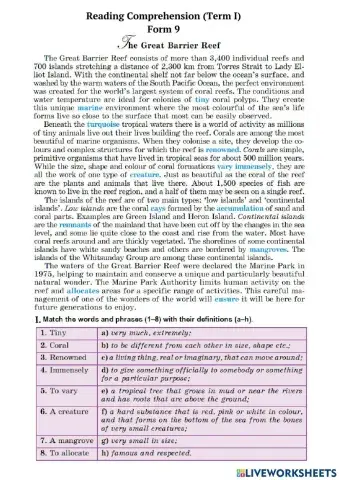 Reading Comprehension Test 9 Form