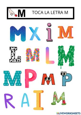 Toca la letra m