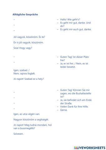Alltägliche Gespräche Üben