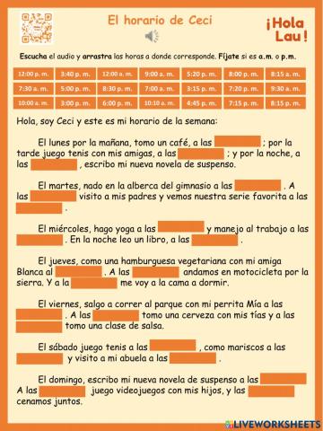 El horario de Ceci