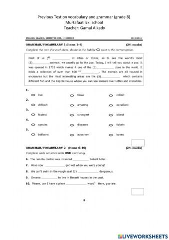 Test on voc and gram