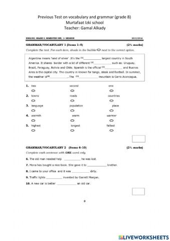 Test on gram and voc