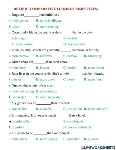 Comparative with ajectives