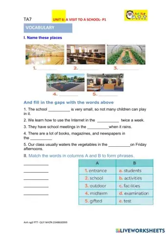 Ta7 unit 6 a visit to a school