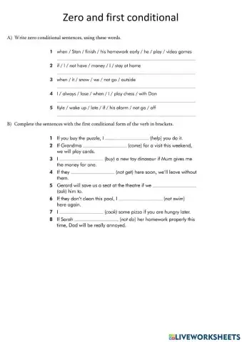 Grade 5 - Zero and first conditional