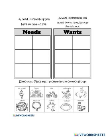 Needs and Wants