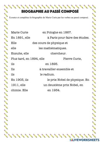 Biographie au passé composé