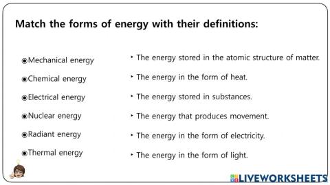 Energy revision - Worksheets