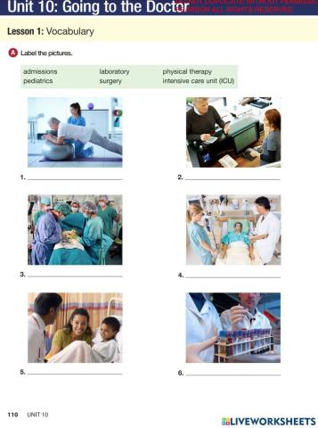 Places in a hospital