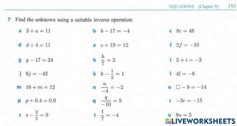 Linear equation