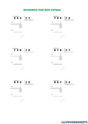 Dividir por dos cifras