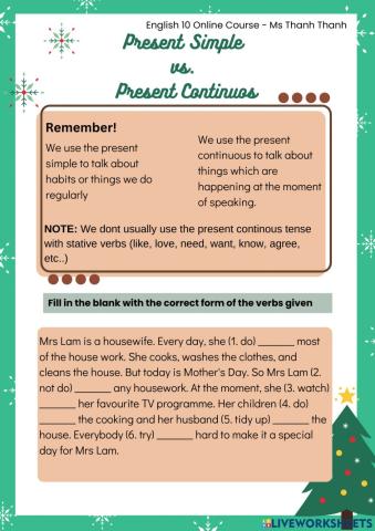 Present simple vs. Present continuouse